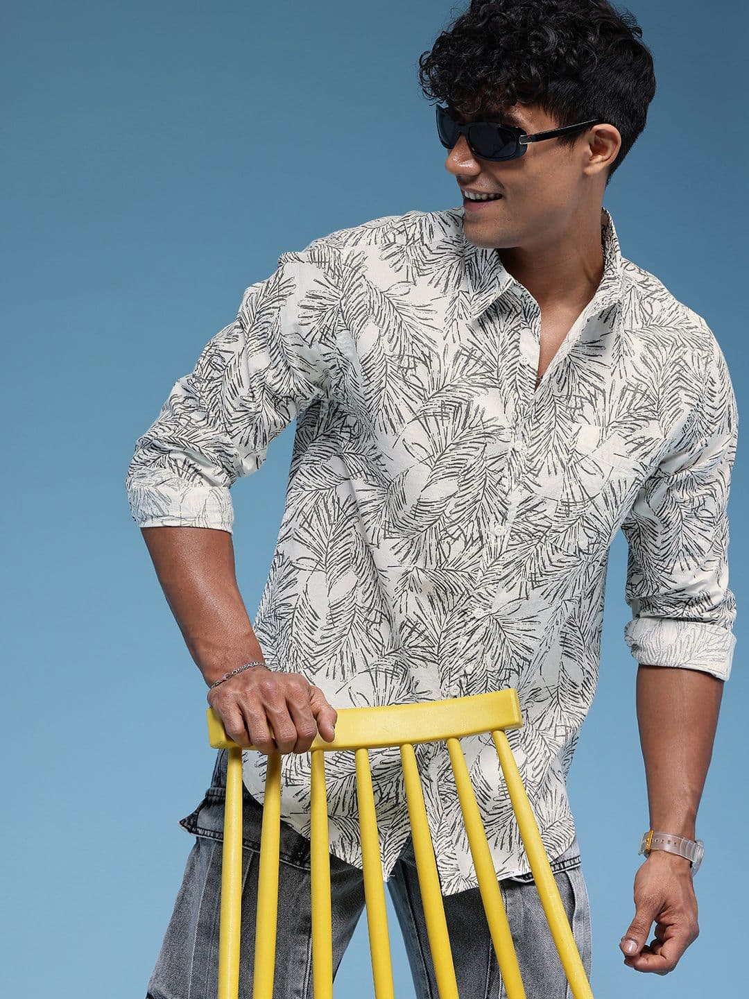 HERE&NOW Pure Cotton Tropical Printed Casual Shirt - view 1