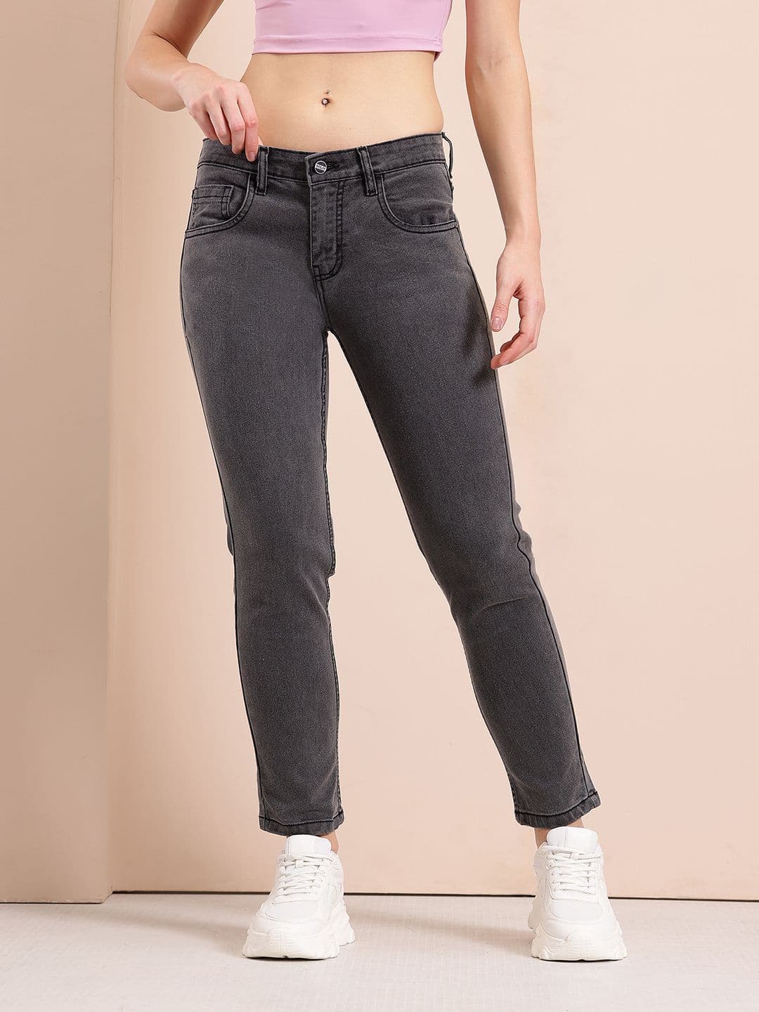 Mast & Harbour Women Slim Fit Light Fade Stretchable Jeans - view 1