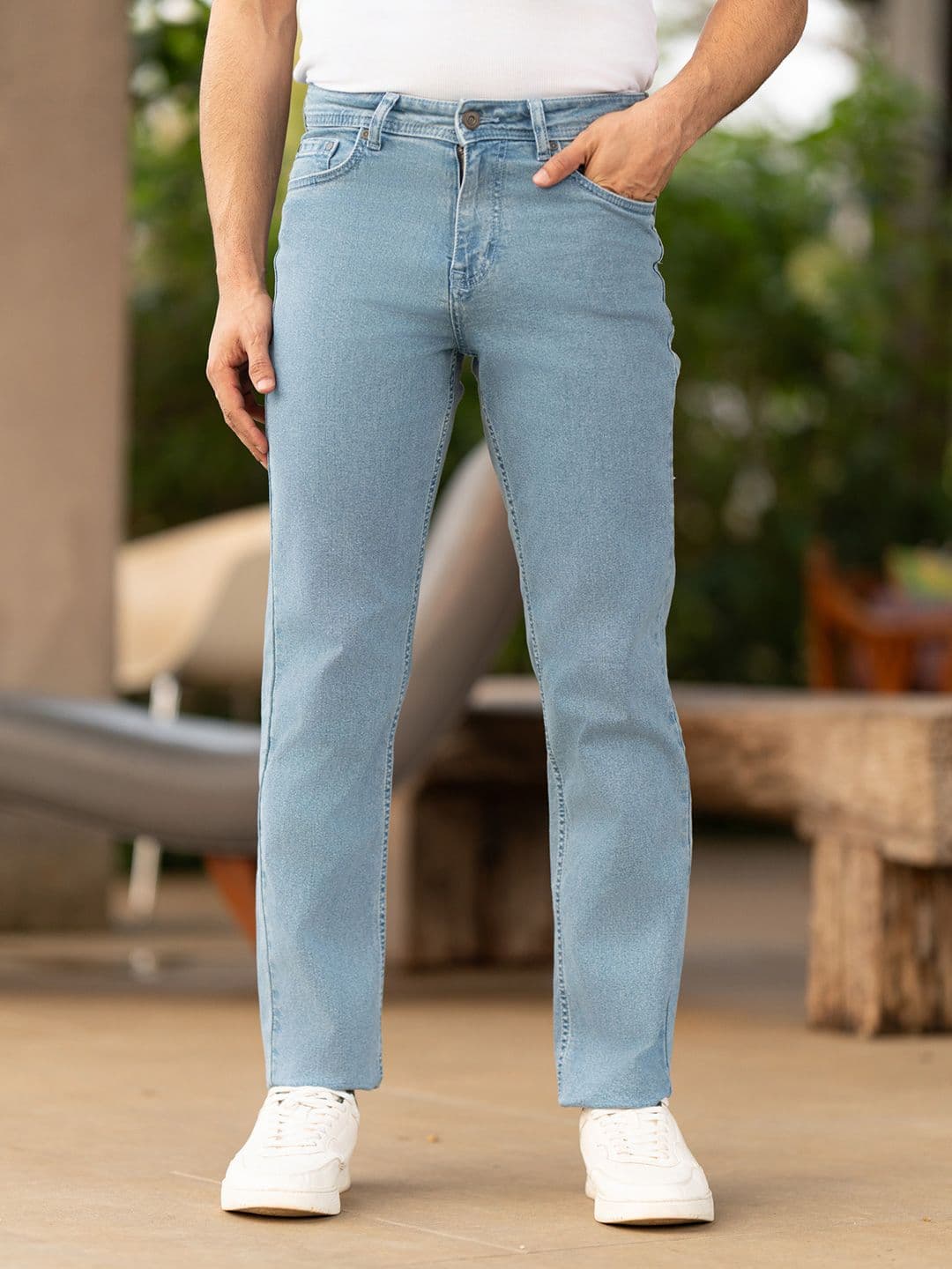 The Pant Project Men Dream Blue Relaxed Fit Stretchable Cotton Jeans - view 1