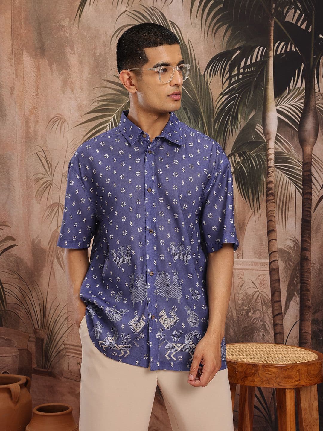 Sangria Ethnic Print Relaxed Fit Shirt - view 1