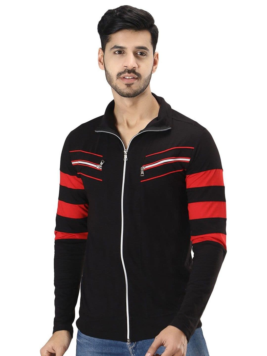 Black Collection Men Striped Spread Collar Cotton Shirt - view 1