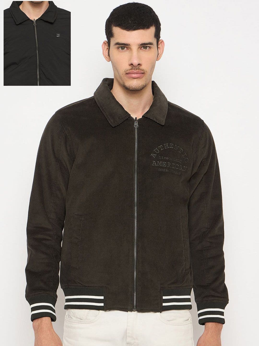 Duke Men Corduroy with Embroidered Reversible Jacket - view 1