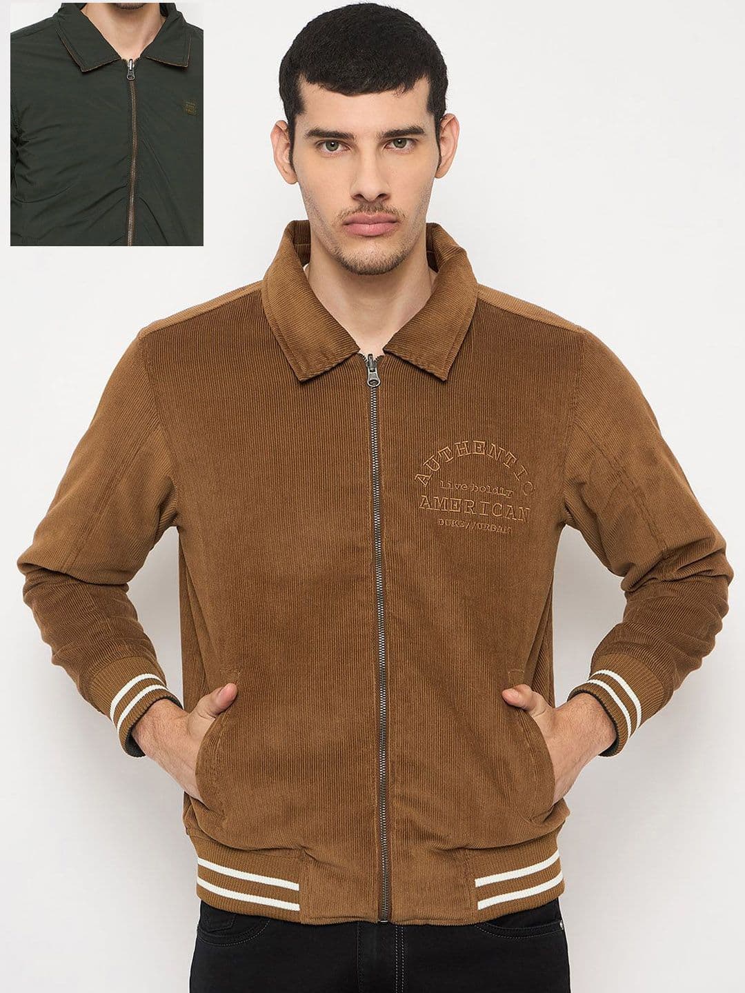 Duke Men Corduroy with Embroidered Reversible Jacket - view 1