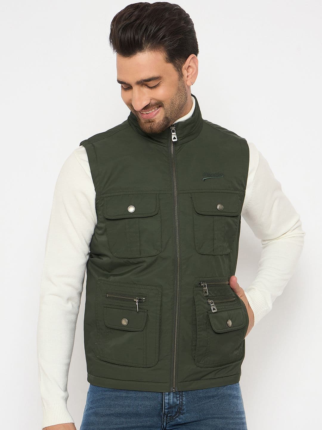 Duke Men Mock Collar Solid Casual Bomber Jacket - view 1