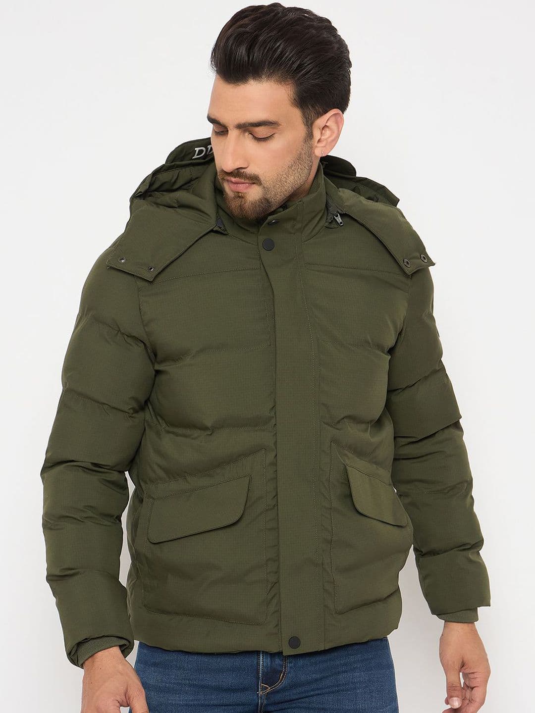 Duke Men Hooded Solid Casual Puffer Jacket - view 1