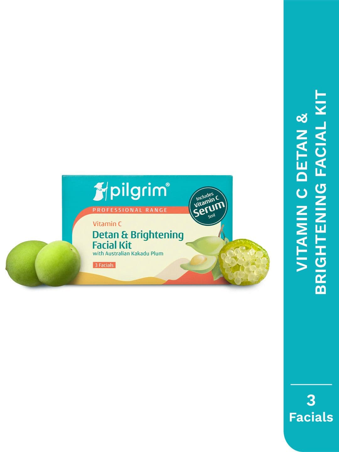 Pilgrim Set of 5 Vitamin C Detan & Brightening Facial Kit With Australian Kakadu Plum 77ml - view 1