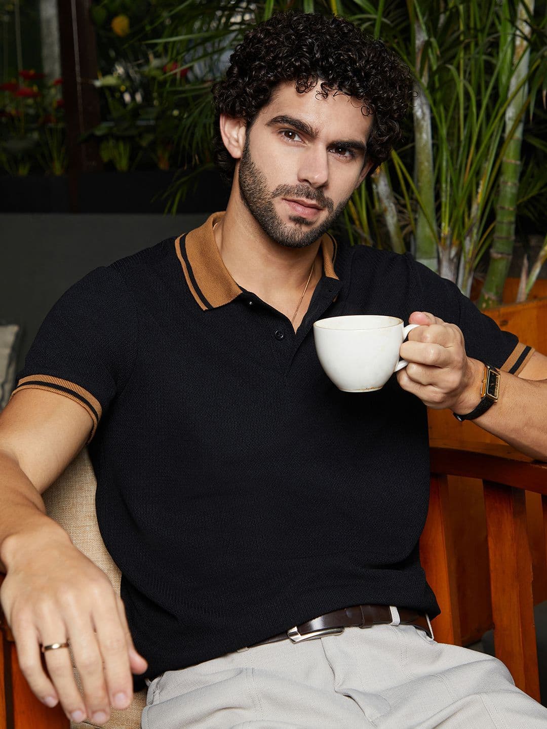 CAHOOT Men Solid Polo Collar Cotton T-shirt - view 1