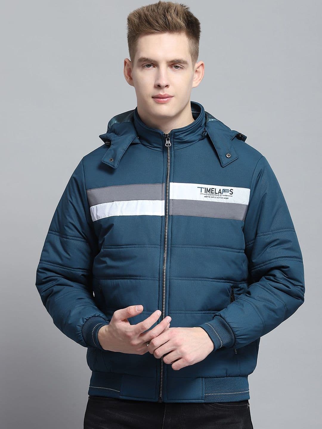 Monte Carlo Men Hooded Striped Casual Bomber Lightweight Jacket - view 1