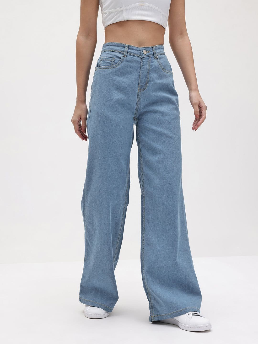 The Roadster Life Co. Women Wide Leg Mid-Rise Stretchable Jeans - view 1