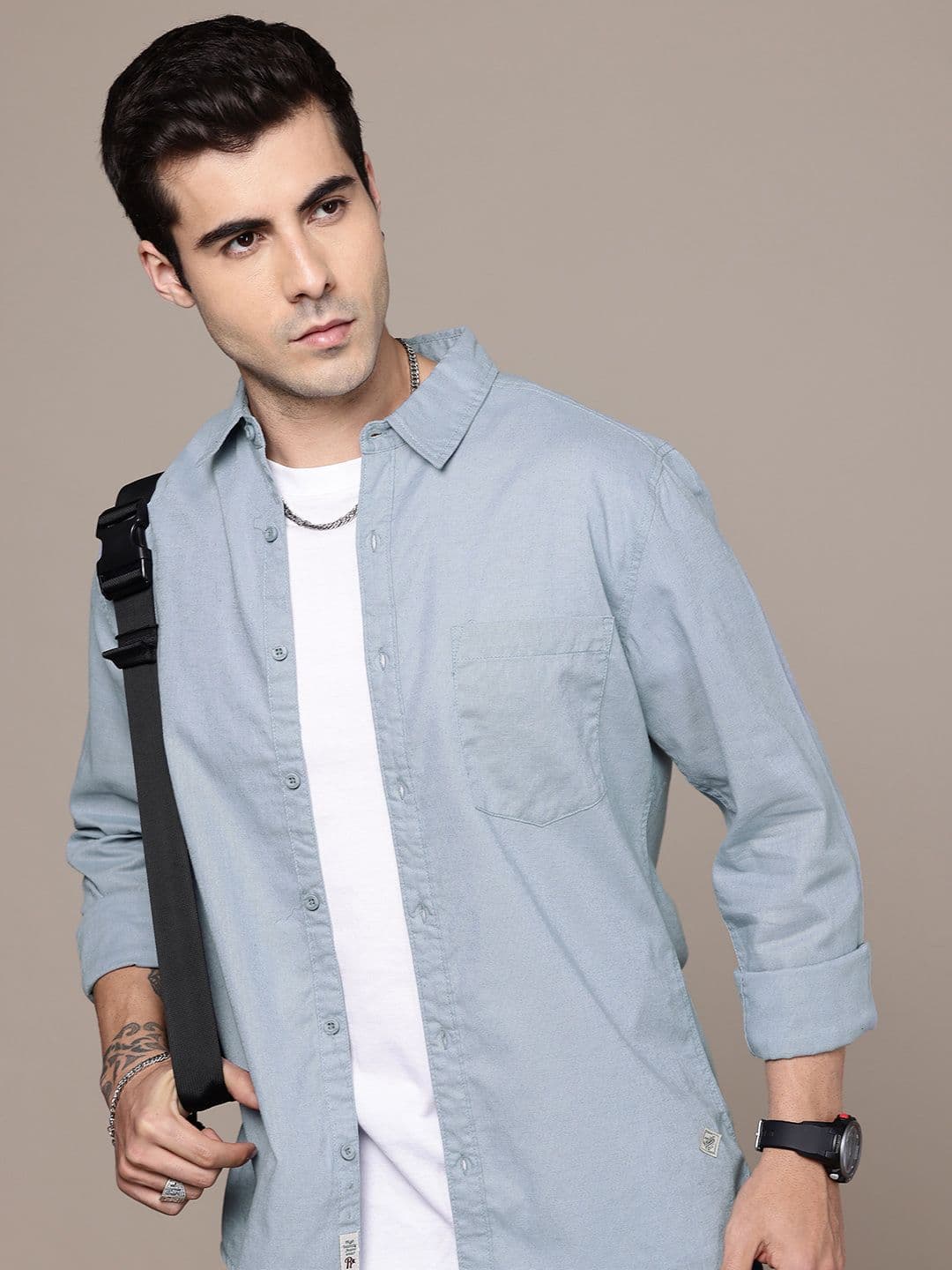 The Roadster Life Co. Regular Fit Cotton Linen Casual Shirt - view 1