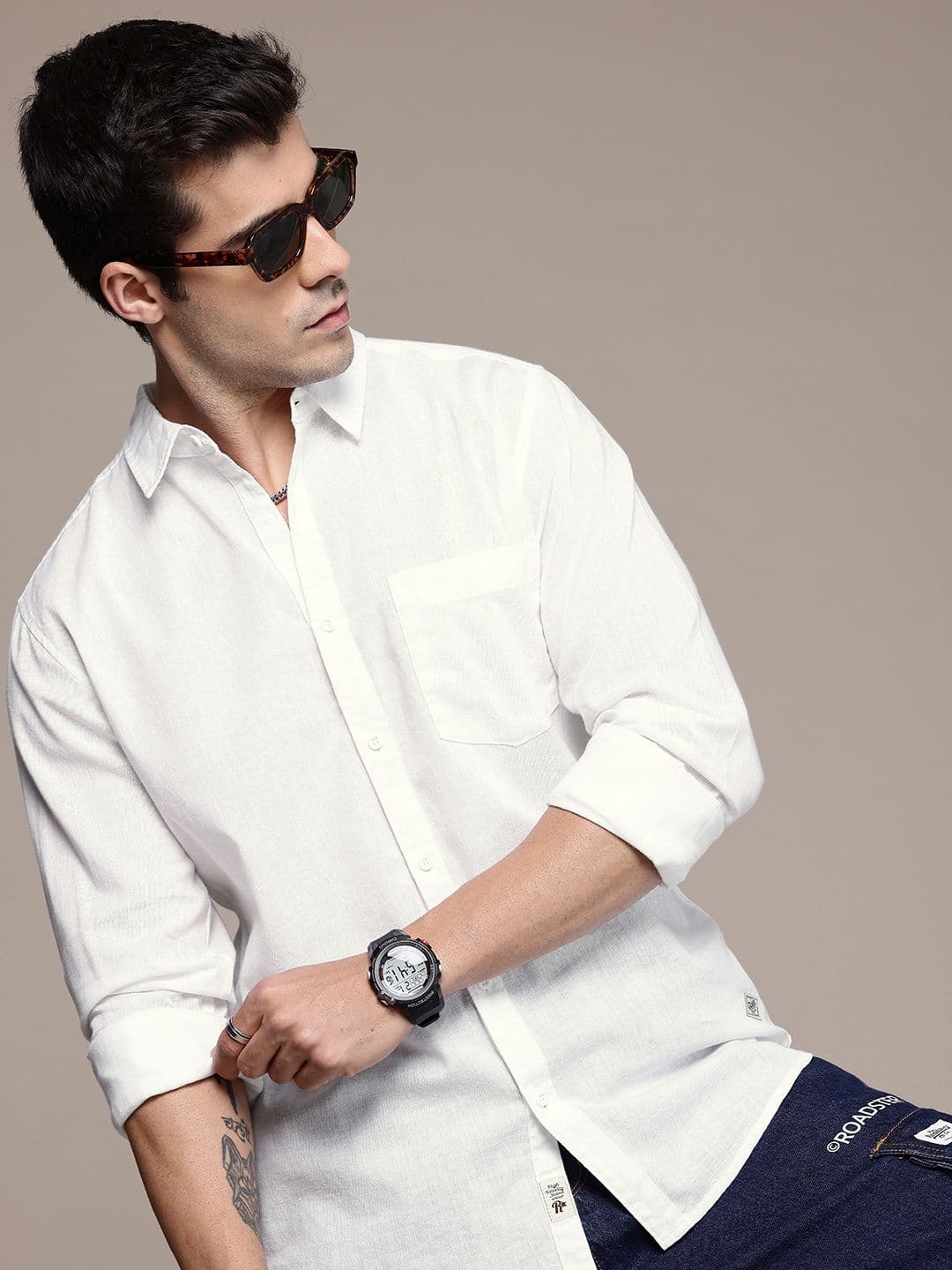 The Roadster Life Co. Regular Fit Cotton Linen Casual Shirt - view 1