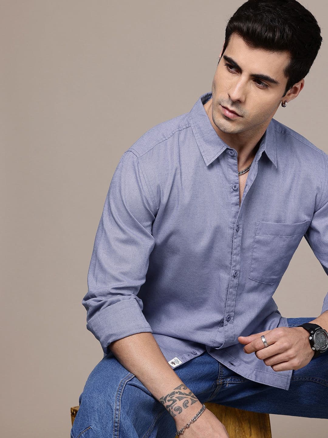 The Roadster Life Co. Regular Fit Cotton Linen Casual Shirt - view 1