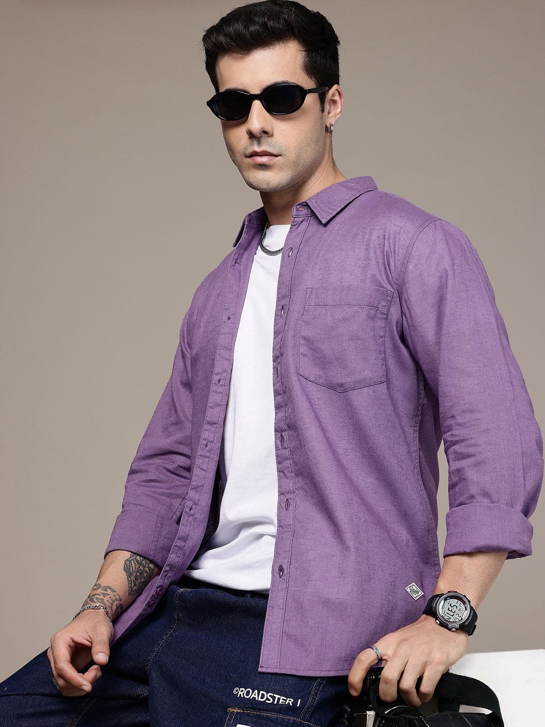 The Roadster Life Co. Regular Fit Cotton Linen Casual Shirt - view 1