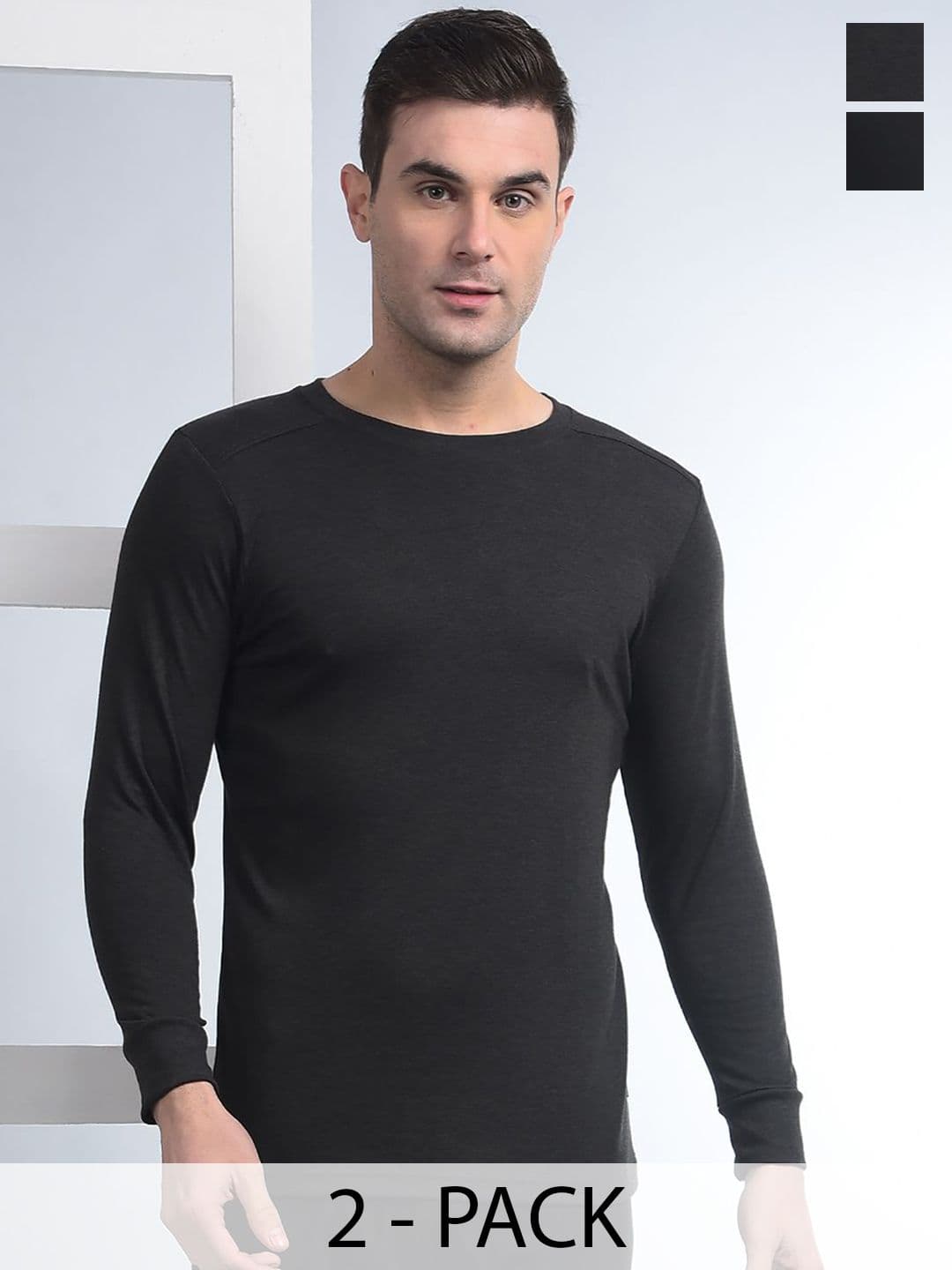 Force NXT Men Pack Of 2 Cotton Thermal Tops - view 1
