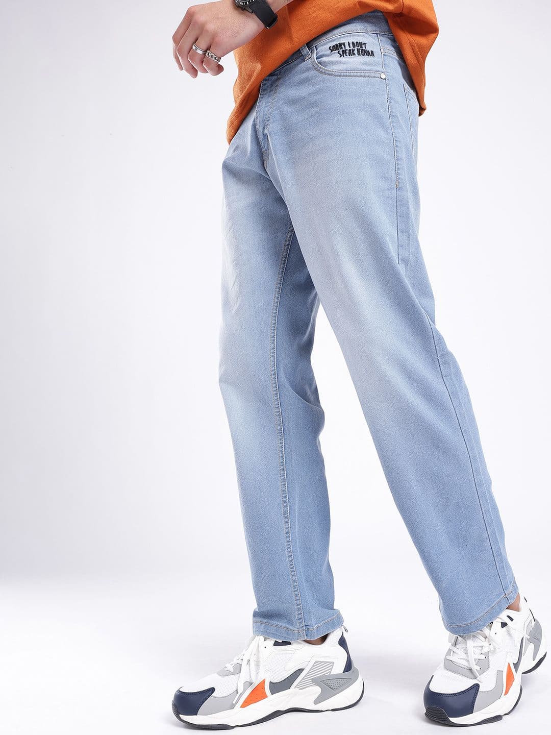 glitchez Men Straight Fit Light Fade Stretchable Jeans - view 1