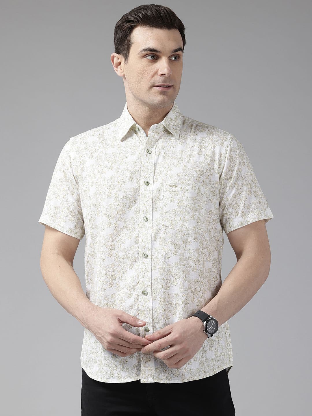 ColorPlus Floral Print Pure Cotton Casual Shirt - view 1
