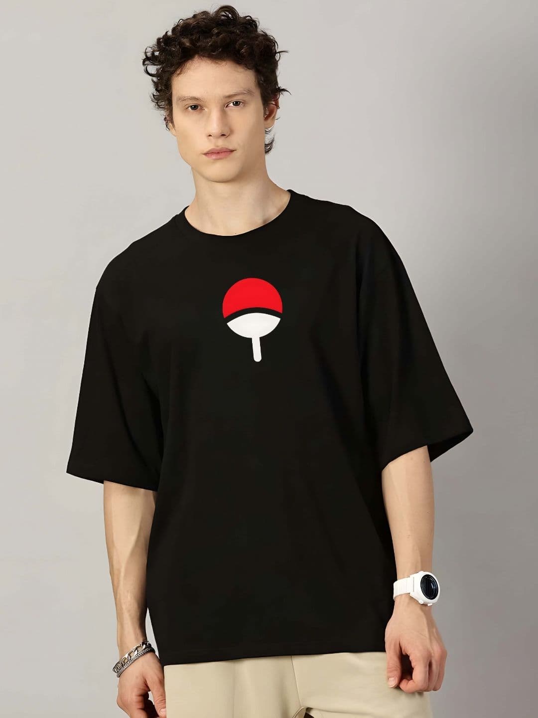 KAIDO Men Graphic Anime Printed Round Neck Pure Cotton Relaxed Fit T-shirt - view 1