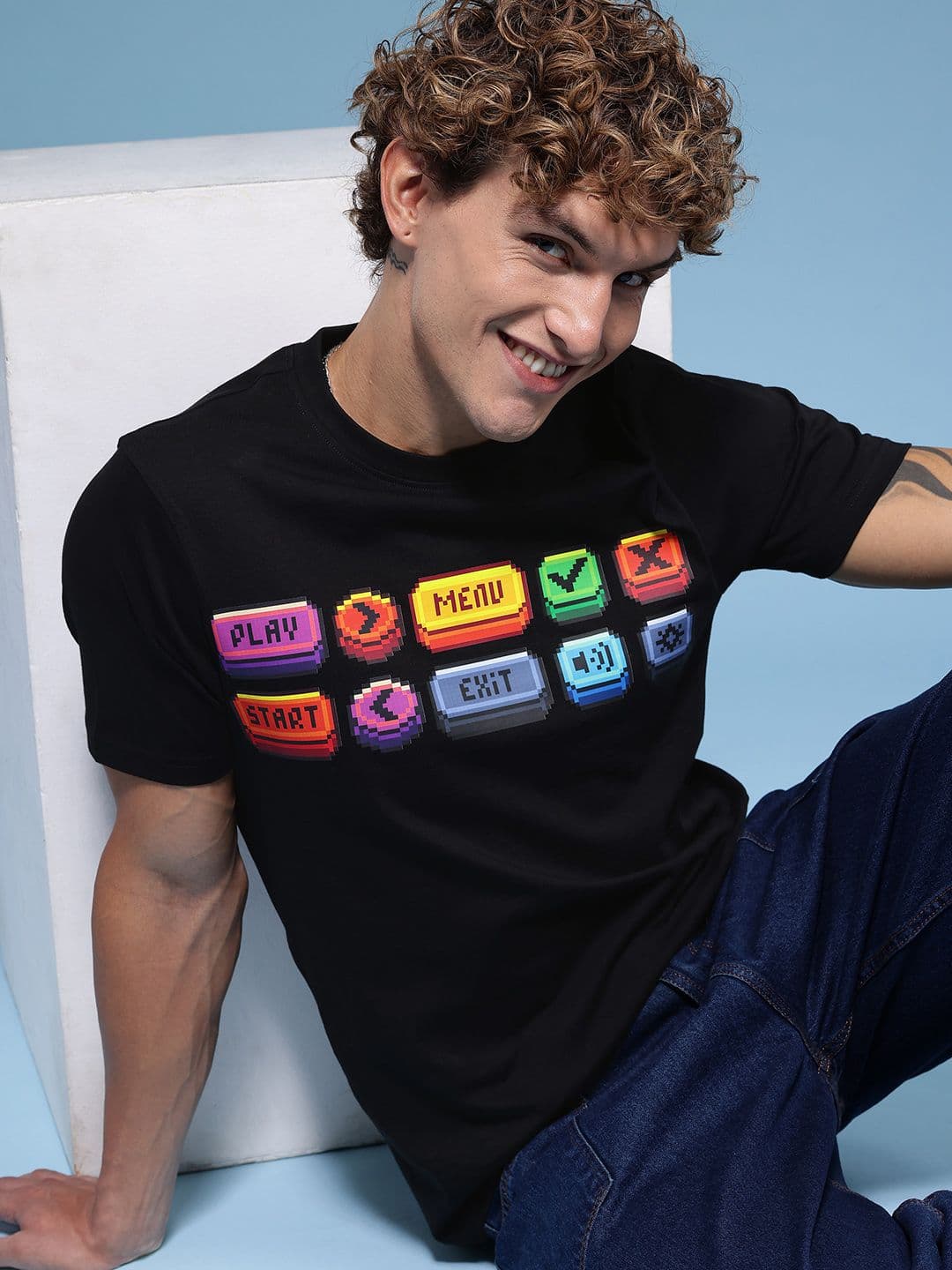 HERE&NOW Graphic Printed Pure Cotton T-shirt - view 1