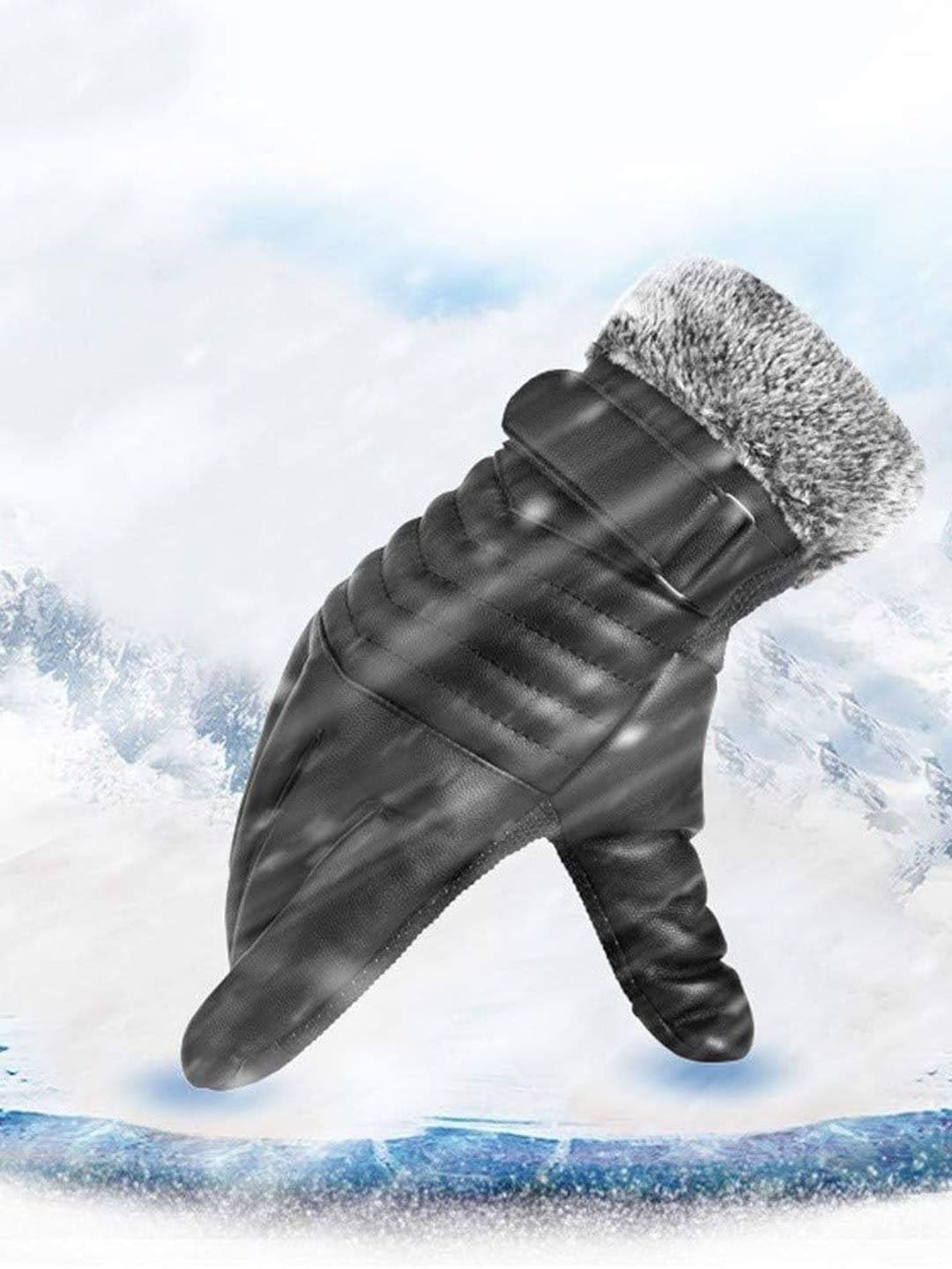 Alexvyan Men Patterned Snow & Wind Proof Riding Thermal Warm Winter Touch Screen Gloves - view 1