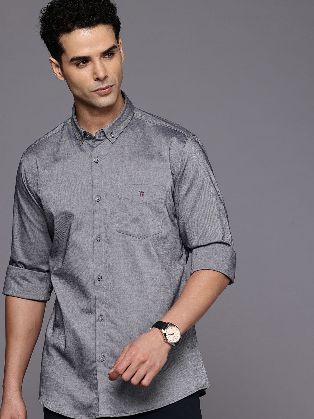 Louis Philippe Sport Men Slim Fit Oxford Natural Stretch Full Sleeve Casual Shirt - view 1