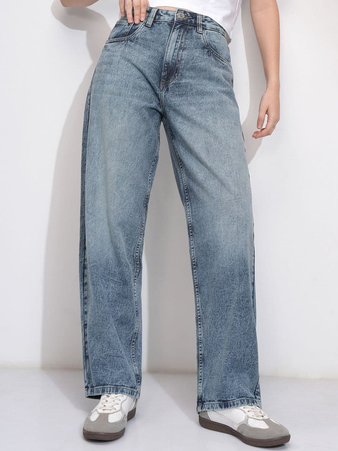 Tokyo Talkies Women Mid Blue Mid Rise Ballon Wide Leg Jeans - view 1