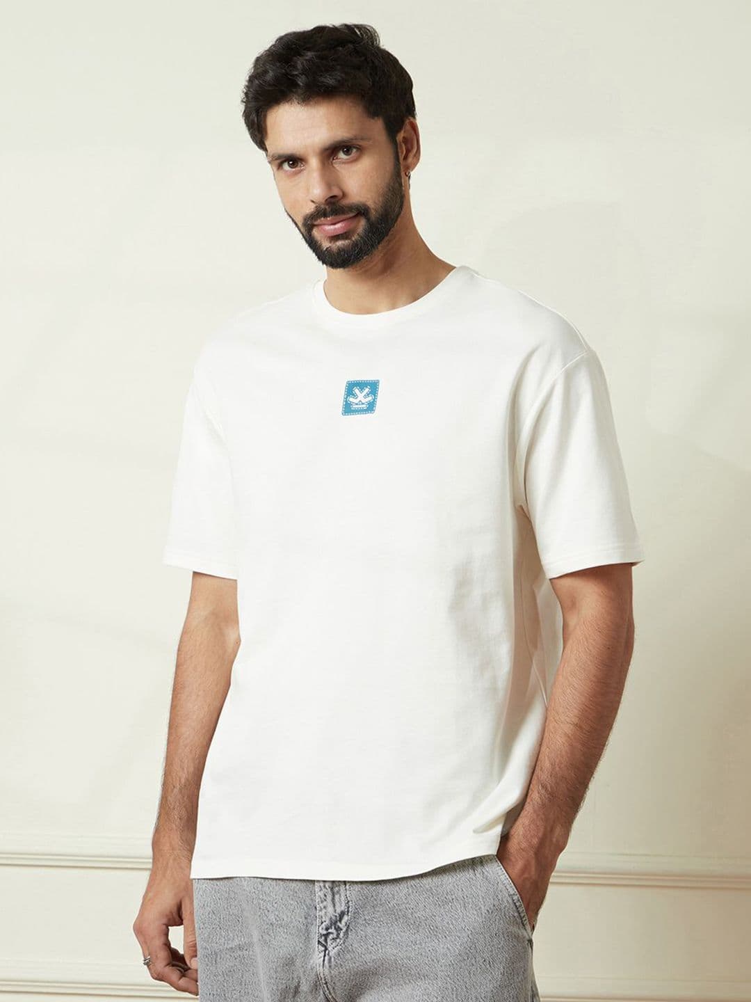 WROGN Men Typography Printed Round Neck Cotton Relaxed Fit T-shirt - view 1