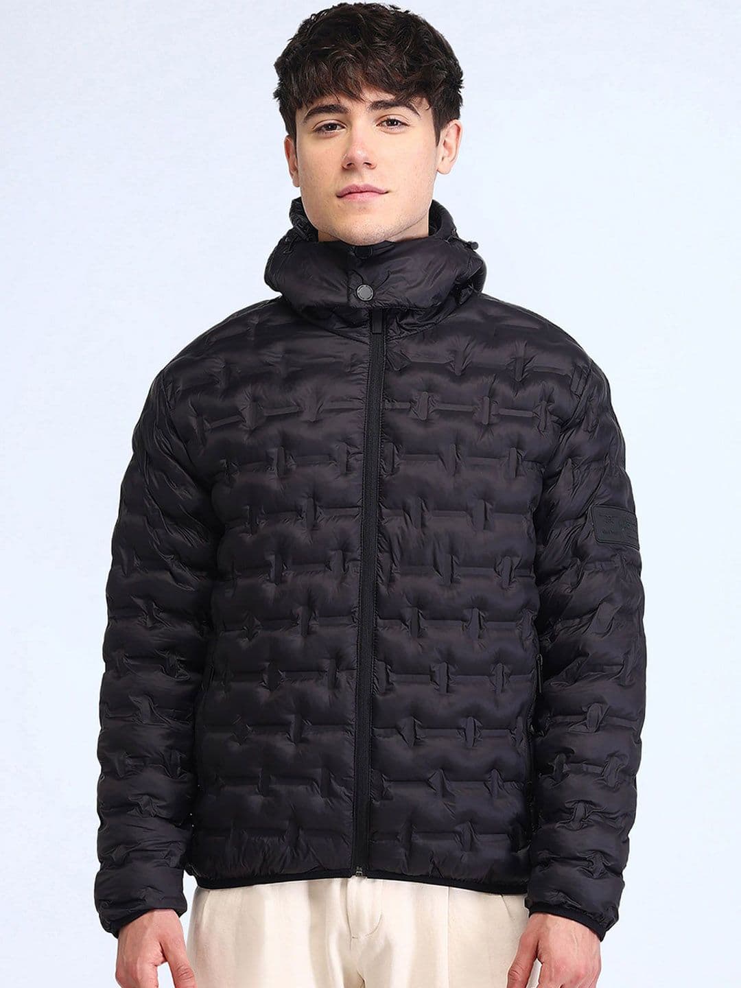 Flying Machine Men Hooded Solid Casual Puffer Jacket - view 1