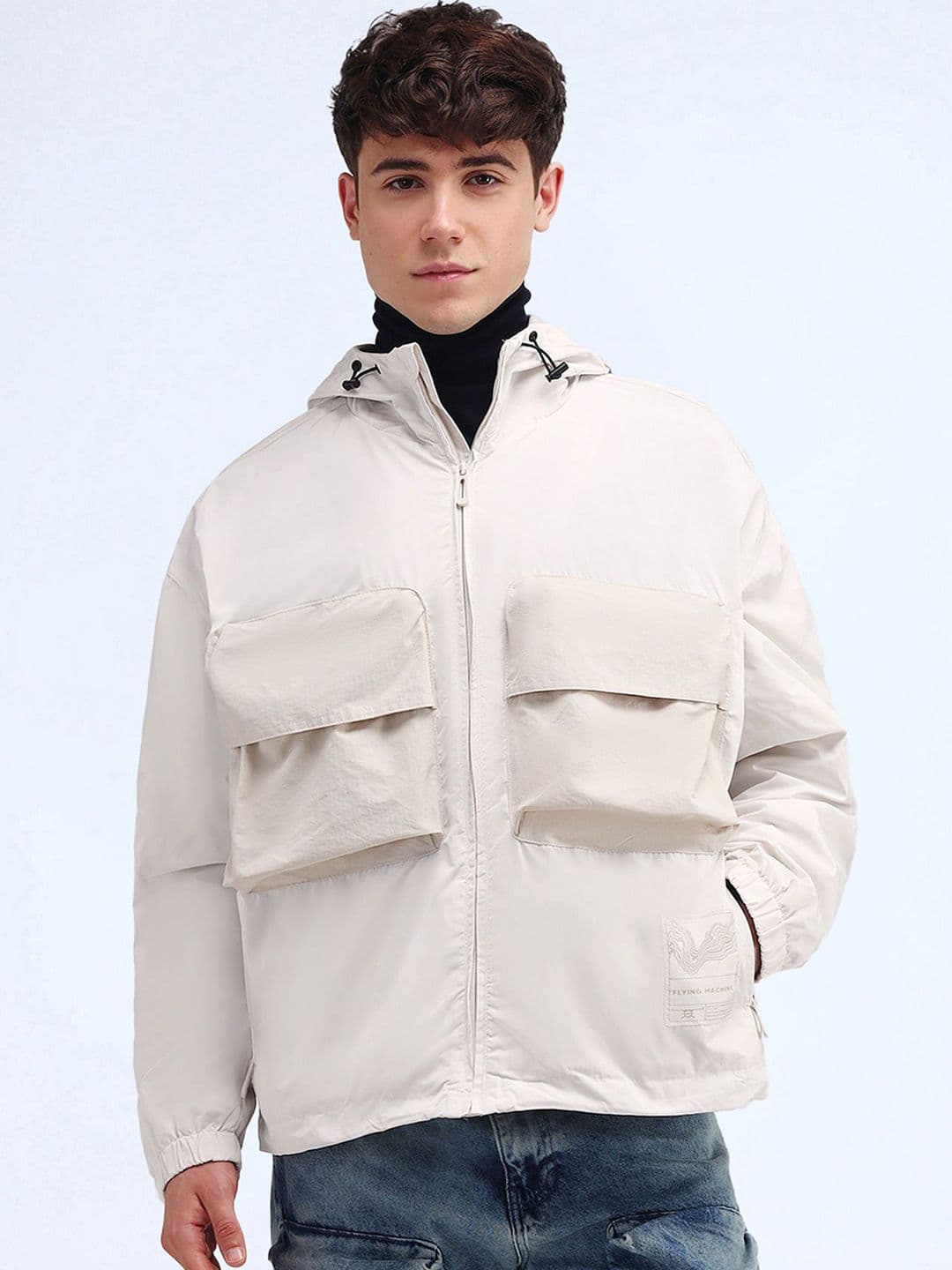 Flying Machine Men Hooded Solid Casual Tailored Jacket - view 1