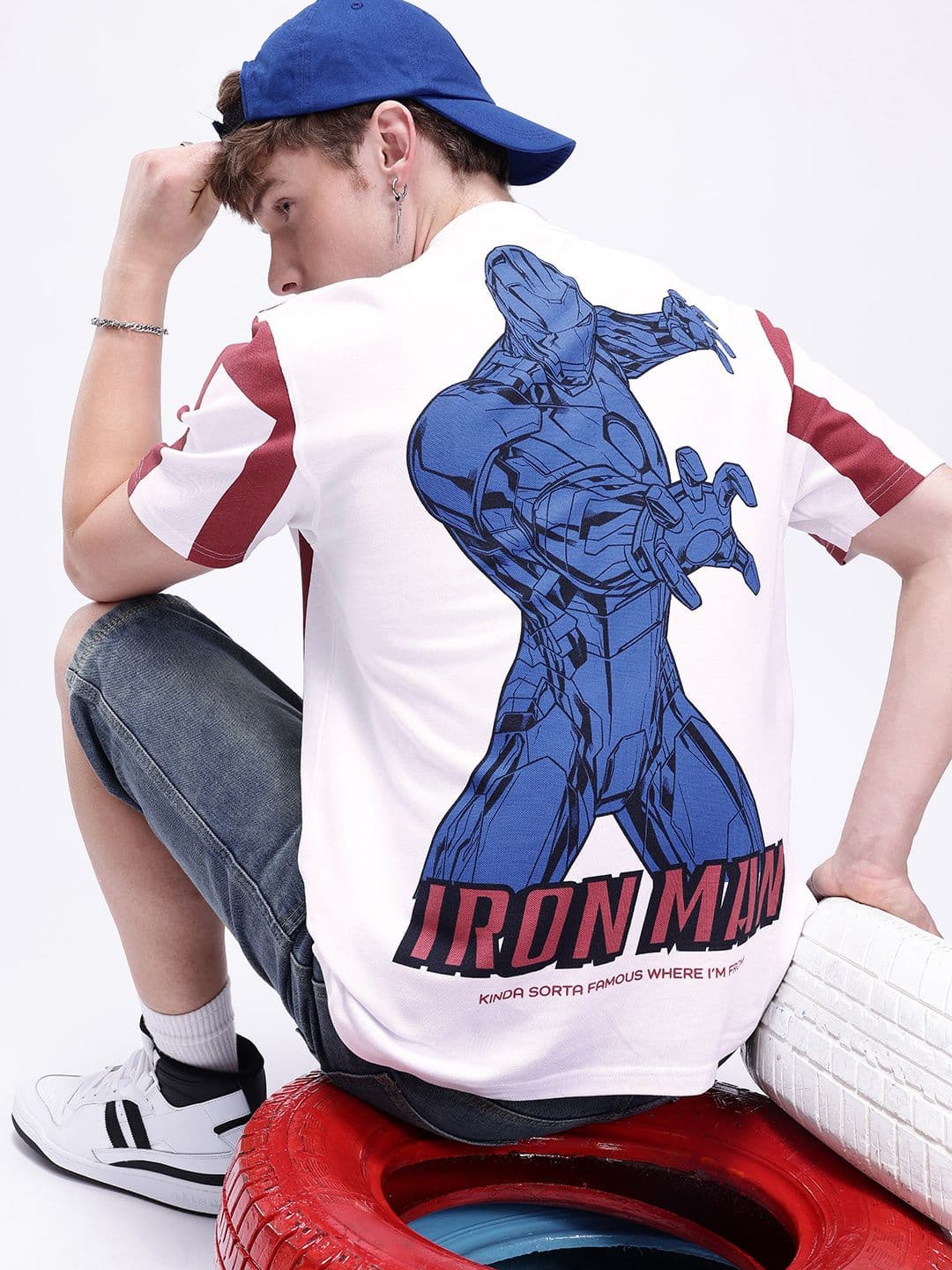 Kook N Keech Marvel Printed Drop-Shoulder Sleeves Oversized Pure Cotton T-shirt - view 1