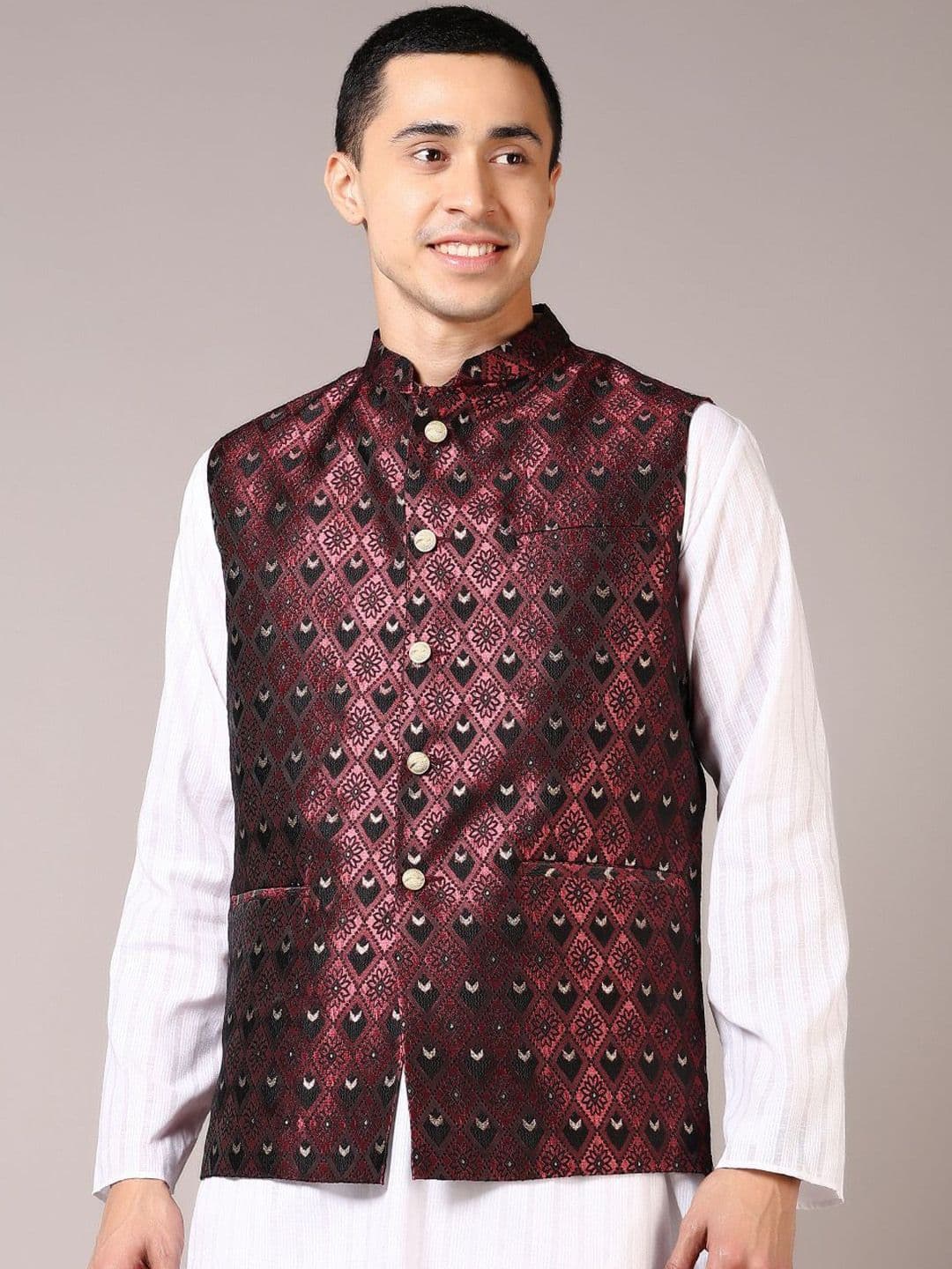 V-Mart Self Design Nehru Jackets - view 1