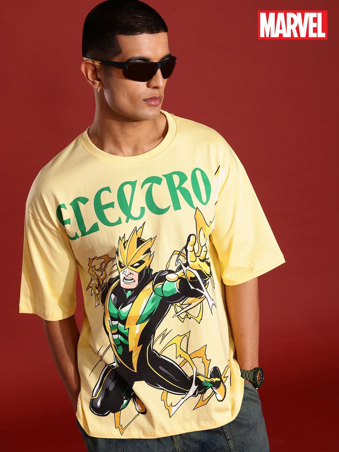 MARVEL STREET Men Printed Pure Cotton Relaxed Fit T-shirt - view 1