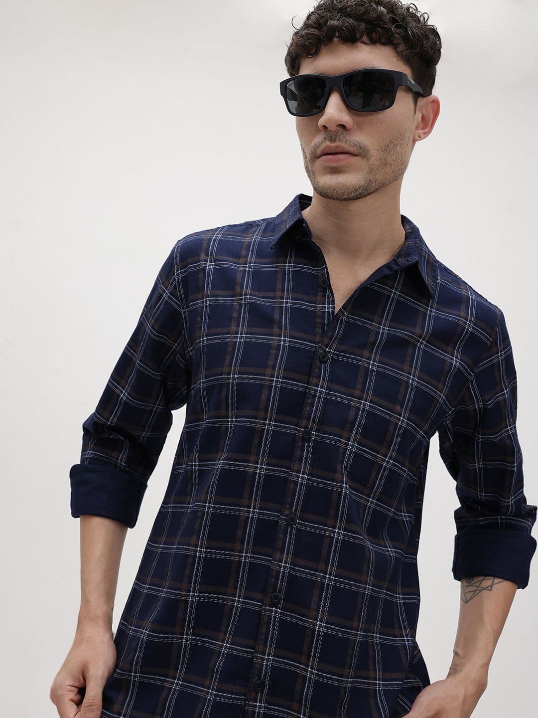 The Roadster Life Co. Cotton Checked Casual Shirt - view 1