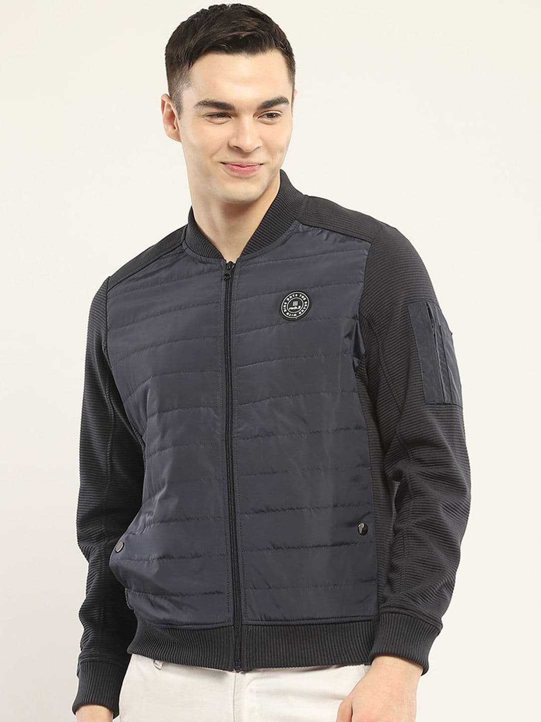 rock.it Men Stand Collar Colourblocked Casual Lightweight Padded Jacket - view 1