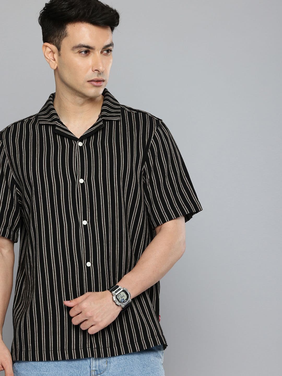 Levis Pure Cotton Striped Relaxed Fit Casual Shirt - view 1