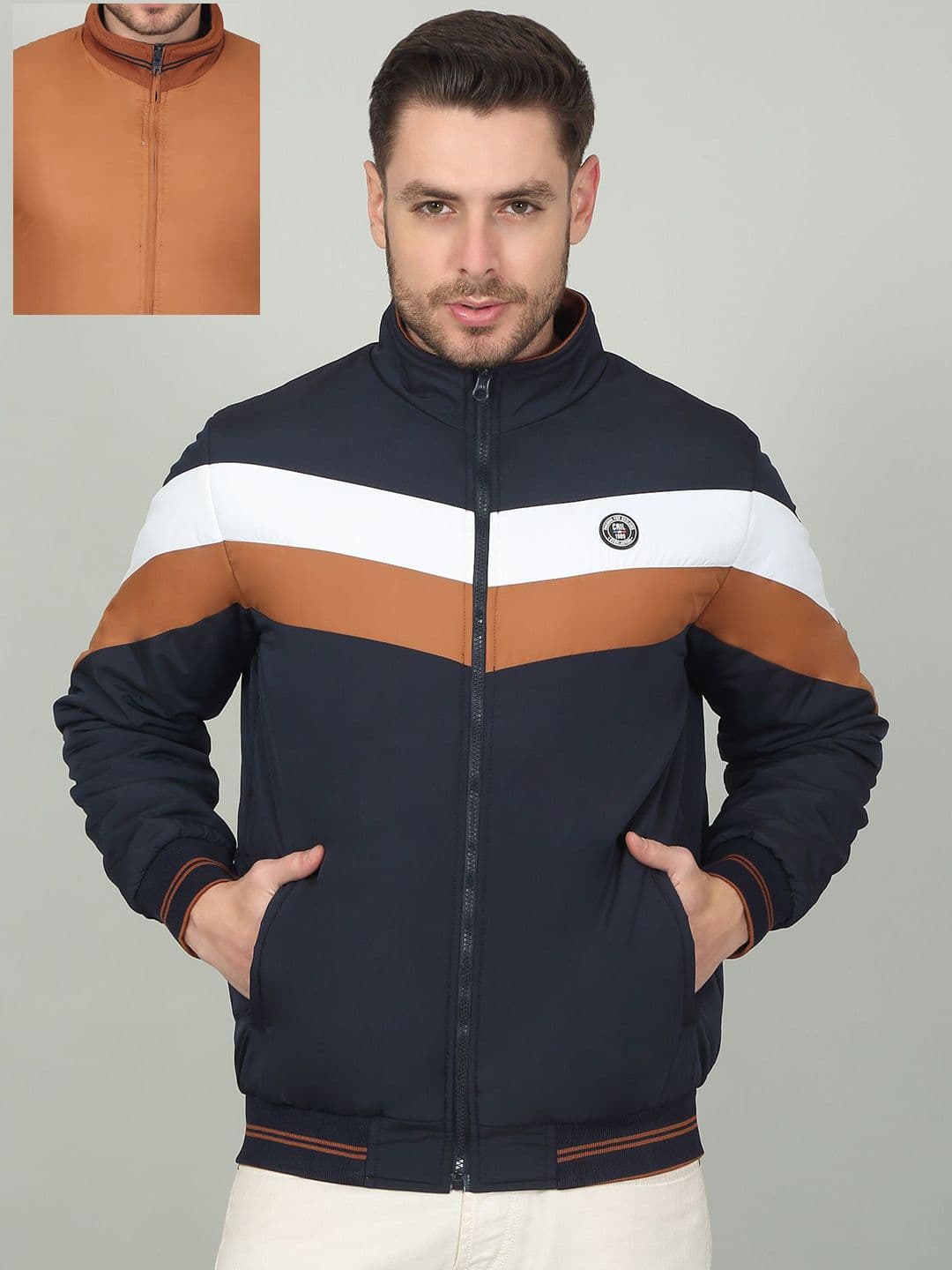 Cantabil Men Colourblocked Reversible Open Front Jacket - view 1