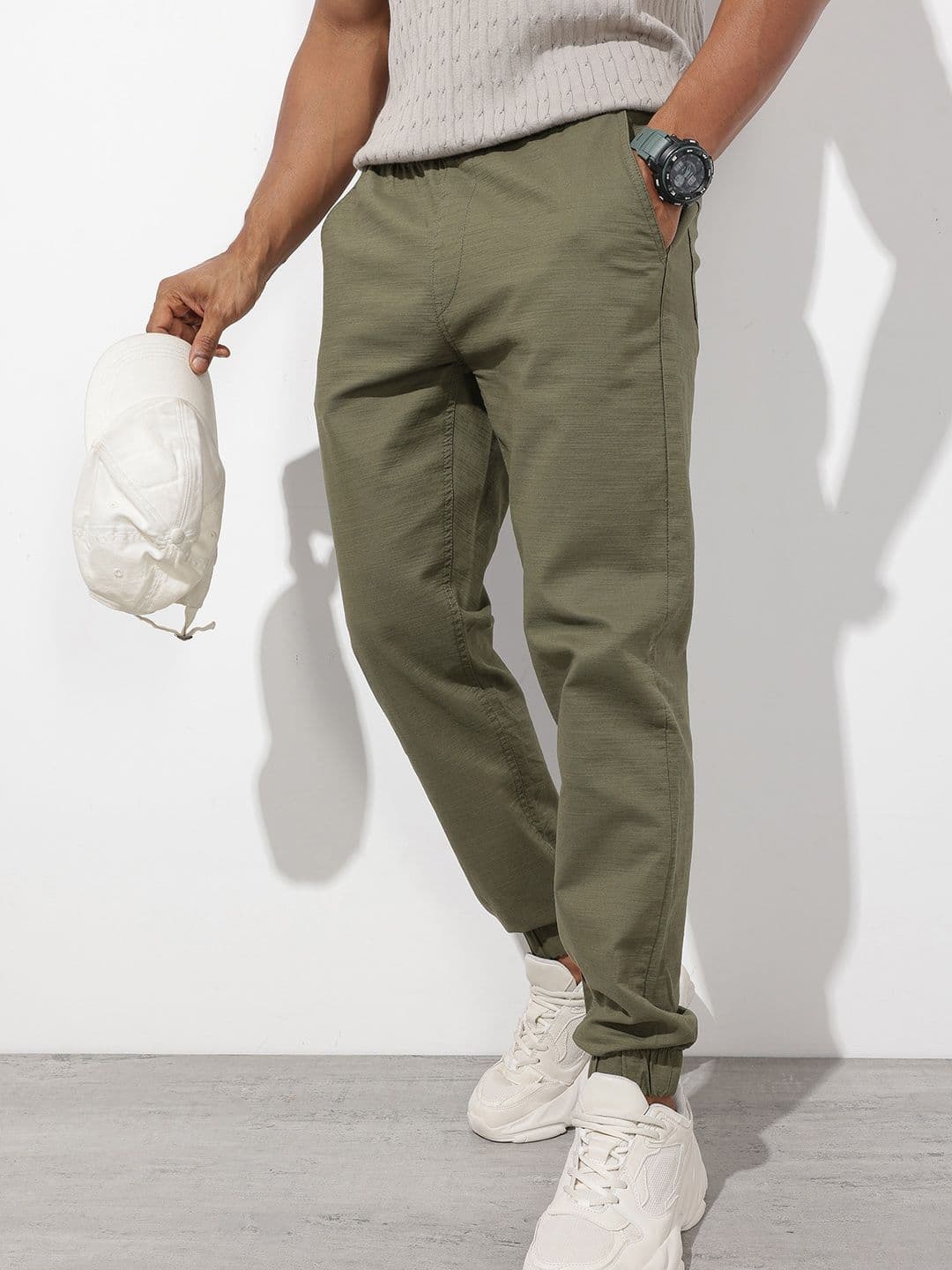 The Roadster Lifestyle Co. Solid Loose Fit Trousers - view 1