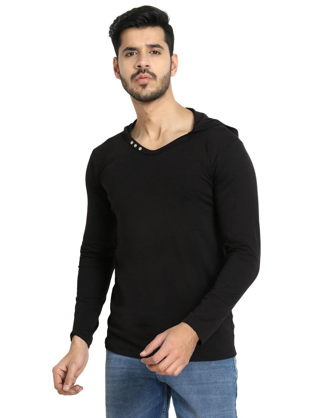 Black Collection Men Solid Slim Fit Cotton T-shirt - view 1