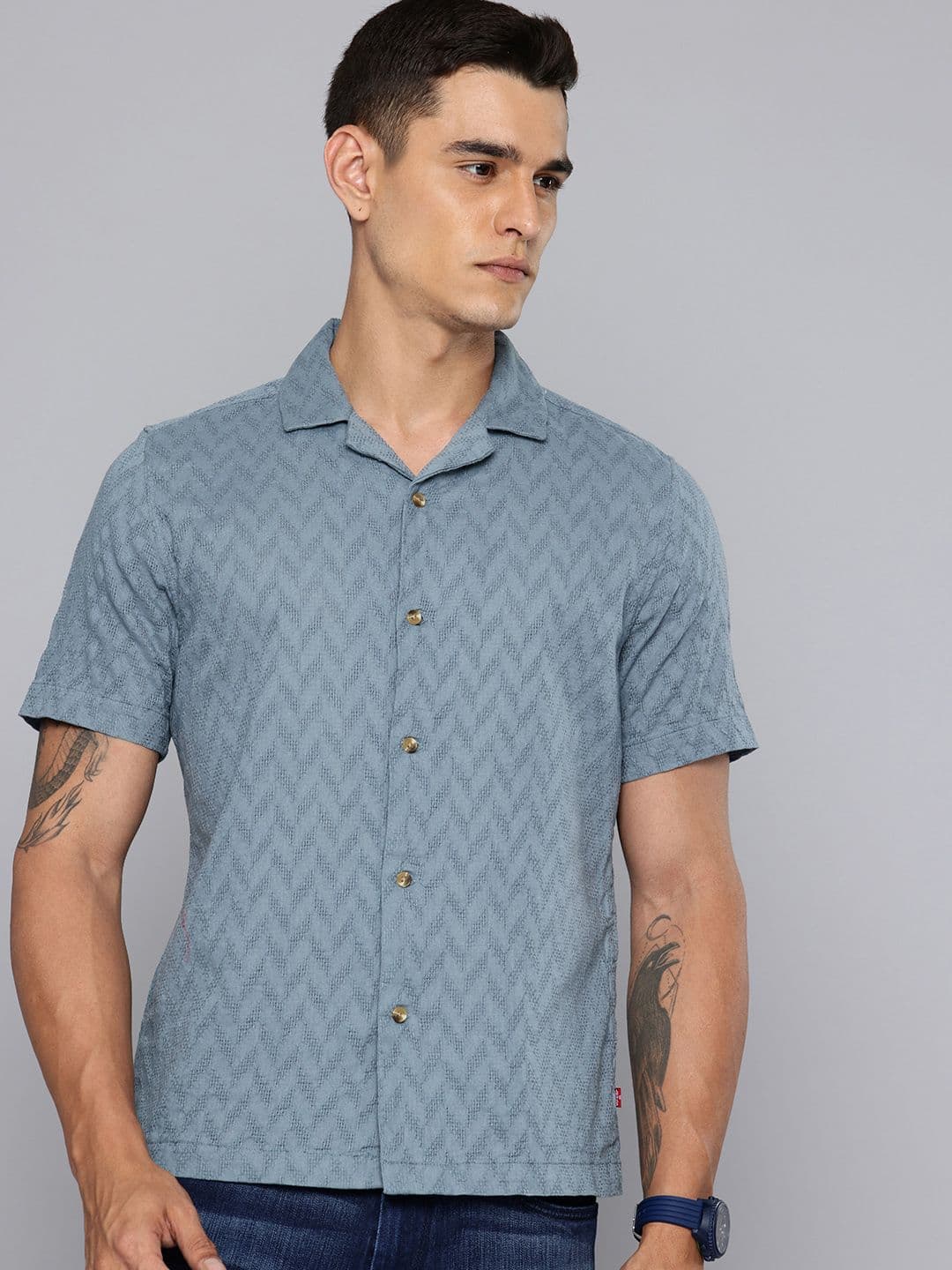 Levis Pure Cotton Textured Relaxed Fit Casual Shirt - view 1