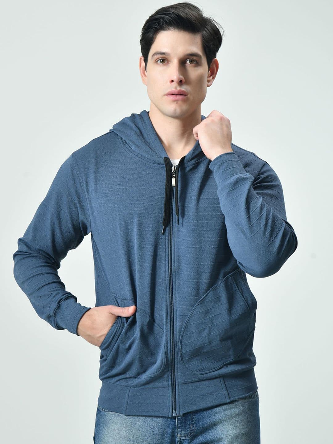BAESD Men Hooded Solid Casual Lightweight Bomber Jacket - view 1