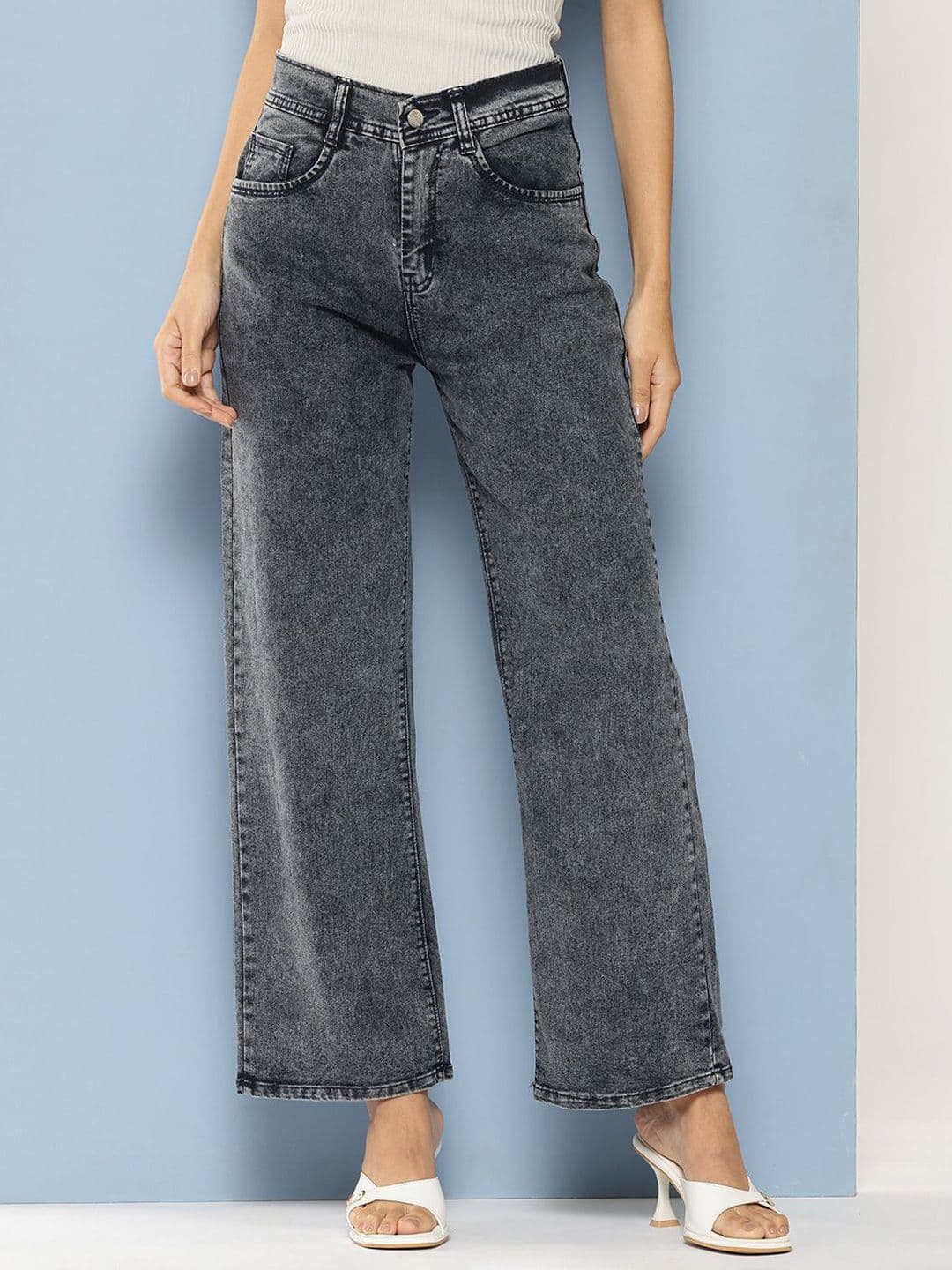The Roadster Lifestyle Co Flared Fit Cotton Denim Jeans - view 1