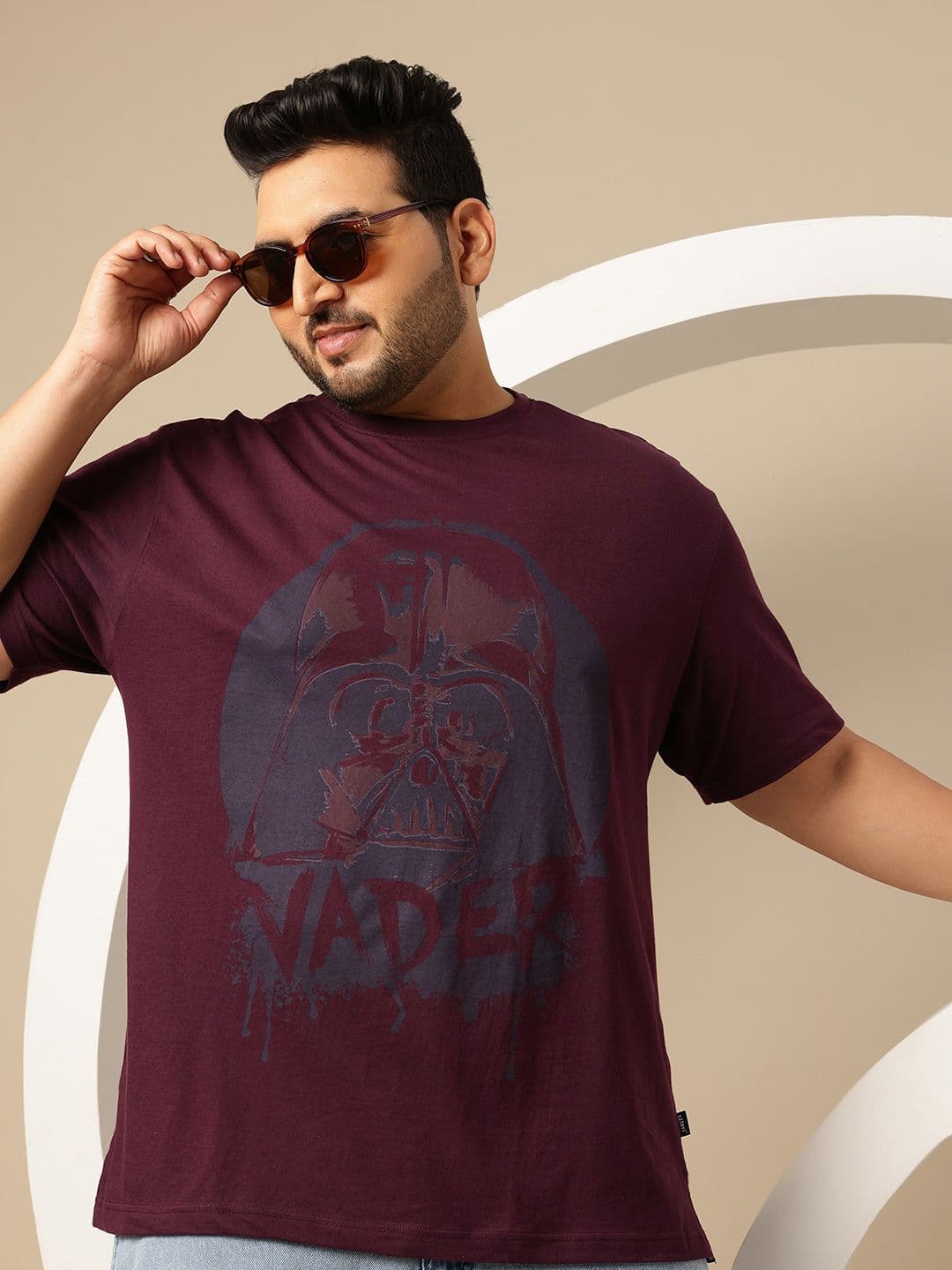 Sztori Plus Size Star Wars Print Detail Pure Cotton Relaxed Fit T-shirt - view 1