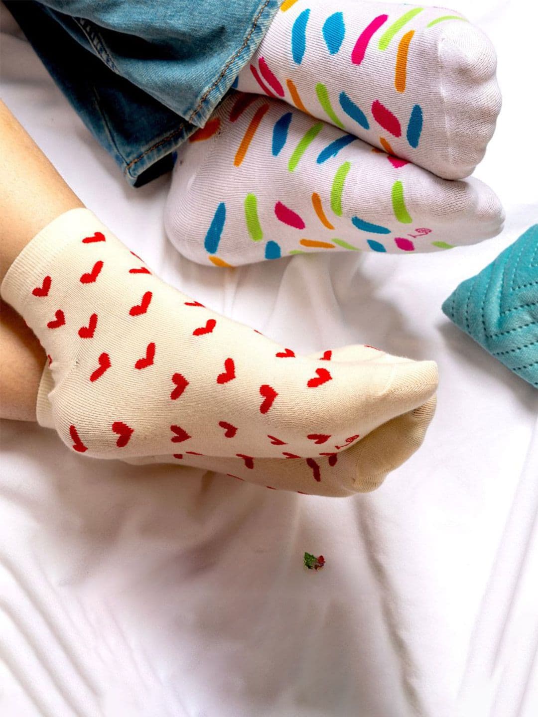 Thela Gaadi Unisex Pack Of 2 Patterned Ankle-Length Socks - view 1