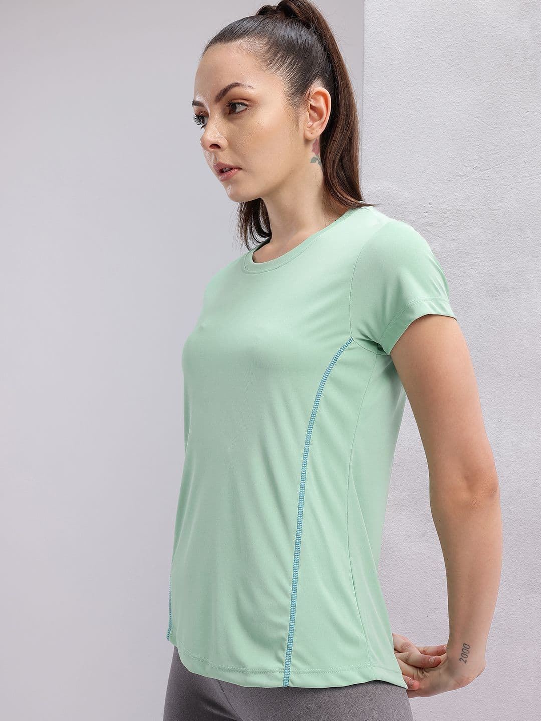 HRX by Hrithik Roshan Contrast Stitch Rapid-Dry Training T-shirt - view 1