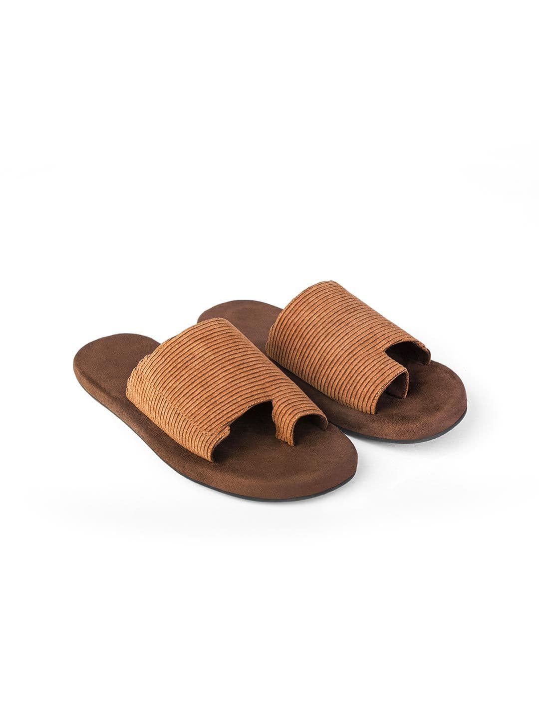 Planet Paaduks Men Iru Cloak Corduroy Brown Slides - view 1