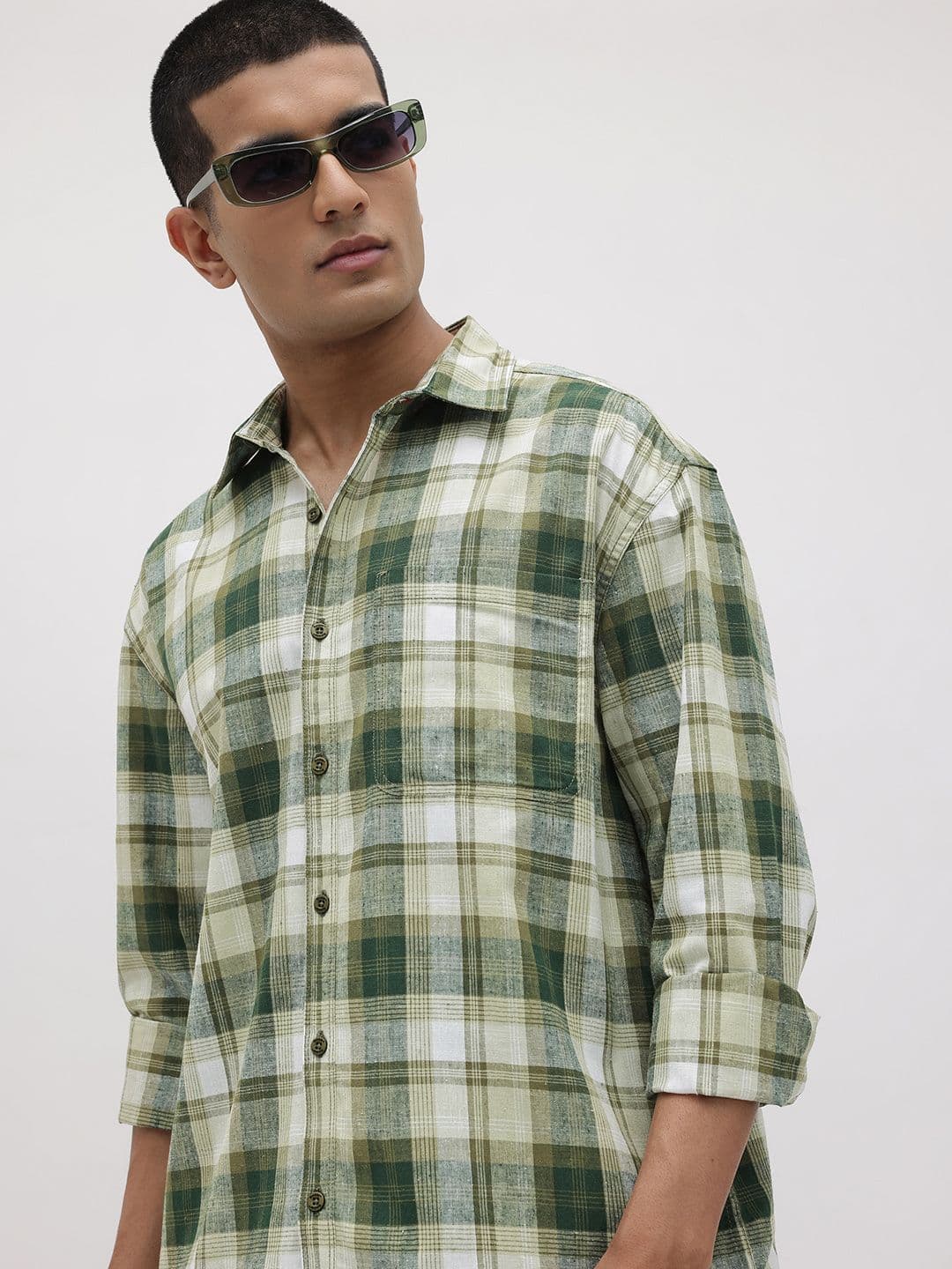 The Roadster Life Co. Tartan Checks Relaxed Fit Casual Shirt - view 1