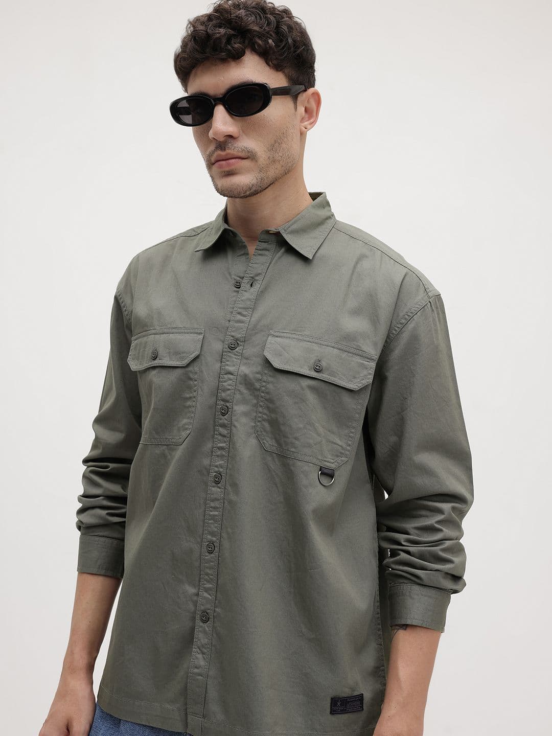 The Roadster Life Co. Pure Cotton Drop-Shoulder Sleeves Relaxed Fit Shirt - view 1