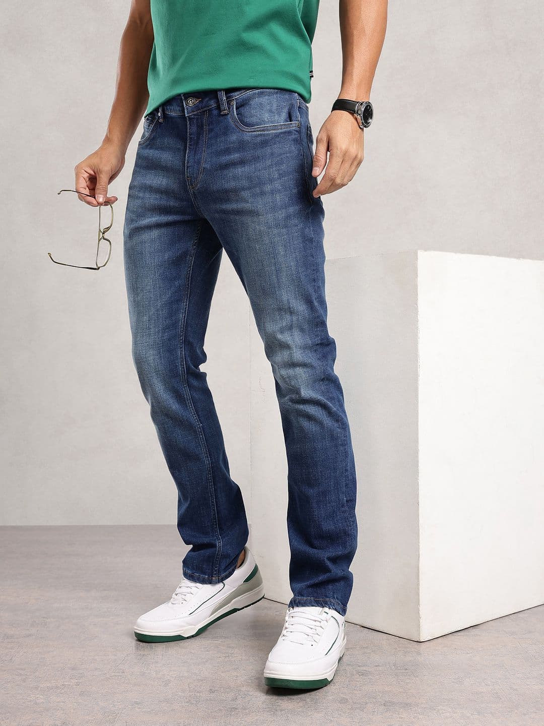Nautica Men Straight Fit Mid-Rise Light Fade Stretchable Jeans - view 1