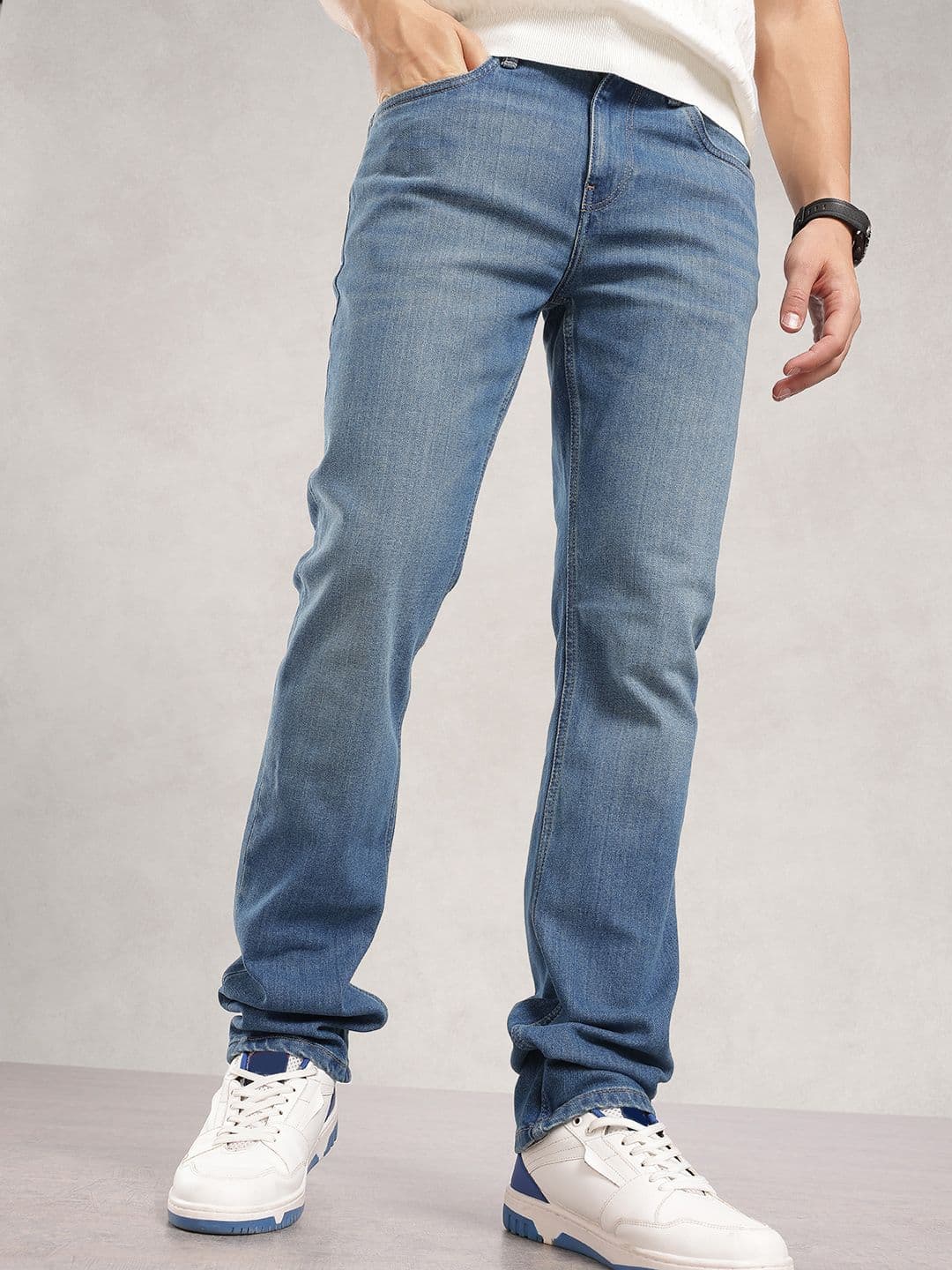 Nautica Men Straight Fit Light Fade Stretchable Jeans - view 1