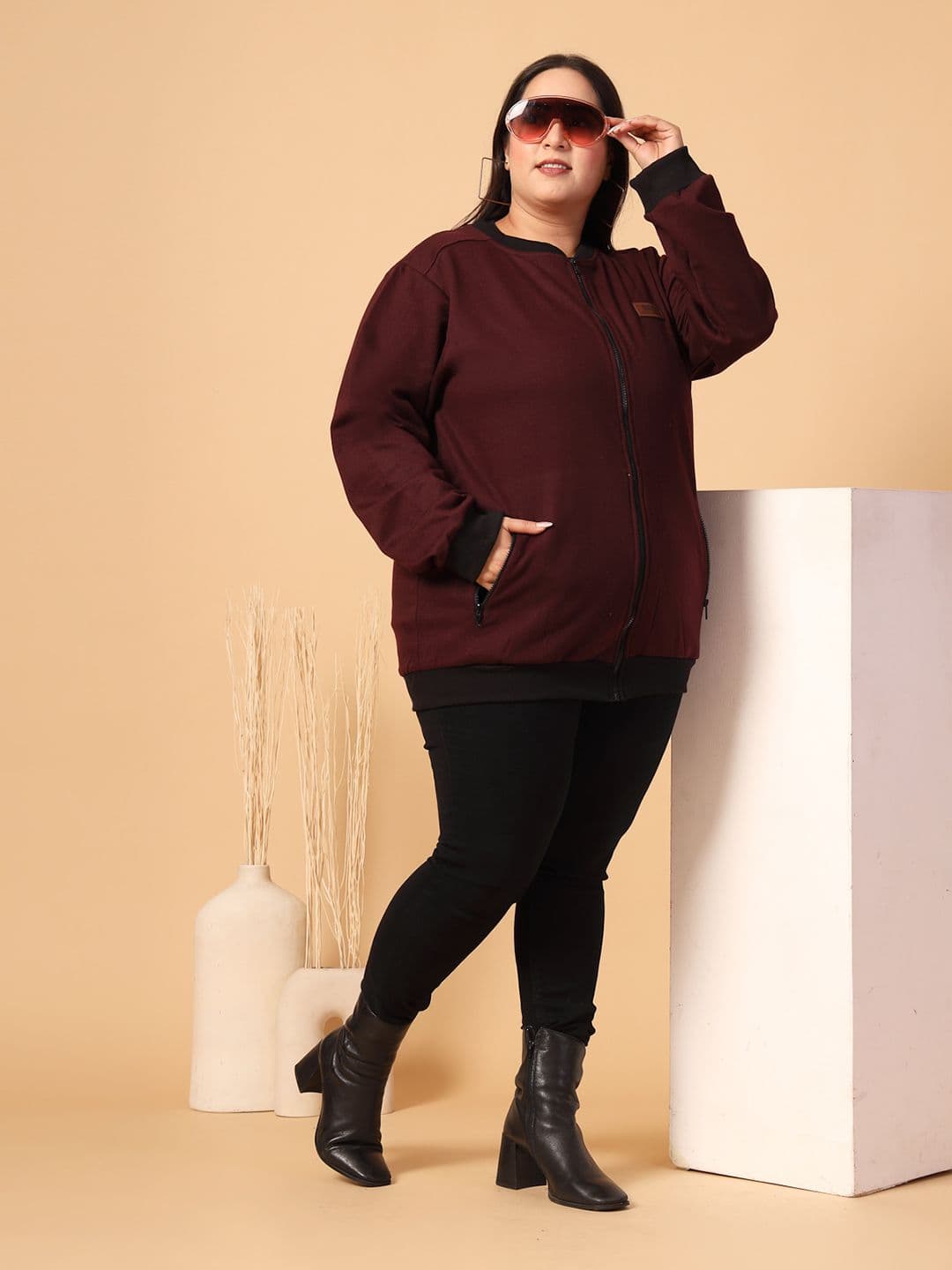 Rigo Plus Size Fleece Lightweight Open Front Jacket - view 1