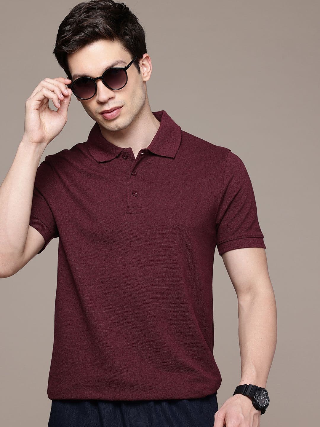 Moda Rapido Men Solid Polo Collar T-shirt - view 1